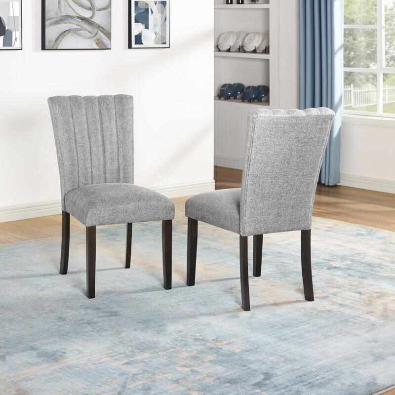 Best Quality Furniture Dark Grey Dining Side Chairs (Set Of 2)