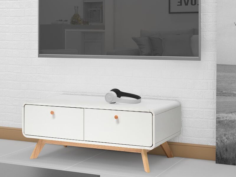 Leva Scandinavian Style TV Stand with 2 Drawers