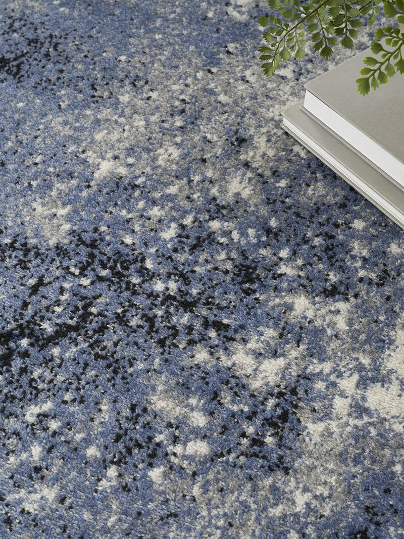 Passion PSN10 Light Blue/Black 4' x Round Rug image number 7