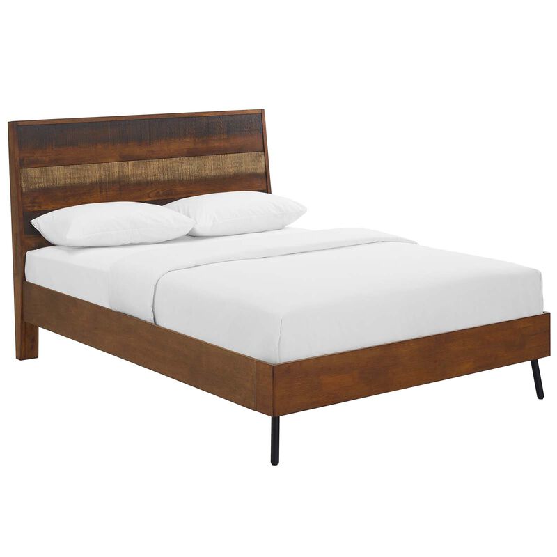 Modway - Arwen Queen Rustic Wood Bed Walnut image number 0