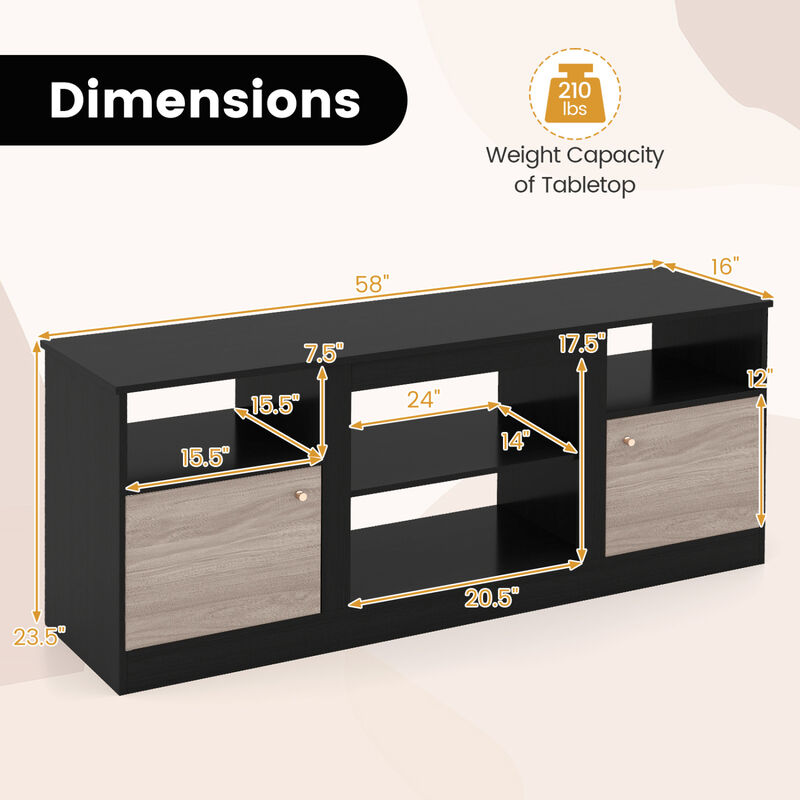 TV Stand Entertainment Center with Open Compartment Design image number 2