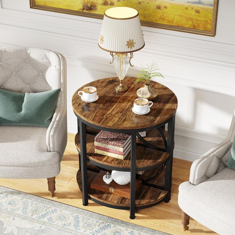 3-Tier Half-Round End Table image number 3