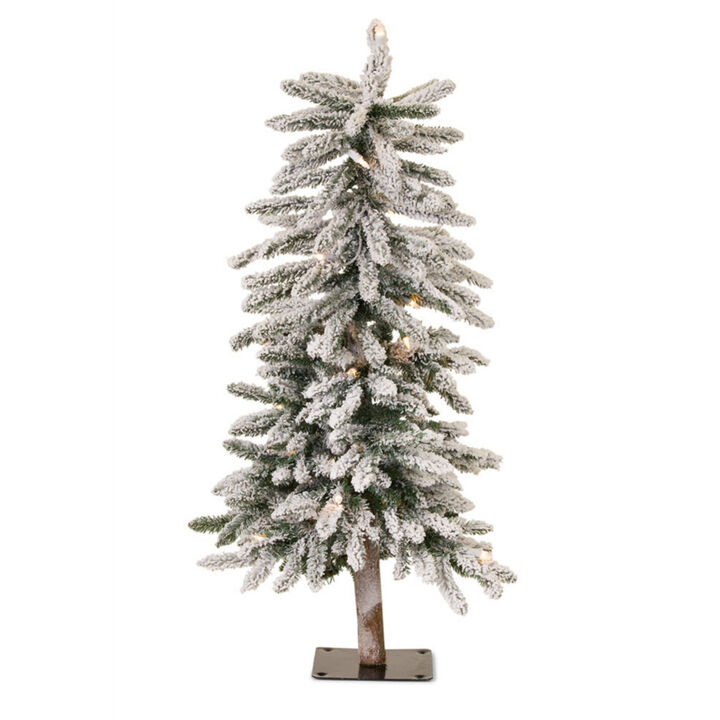 Flocked Alpine Christmas Tree – Elegant Winter Décor for a Festive Holiday Display