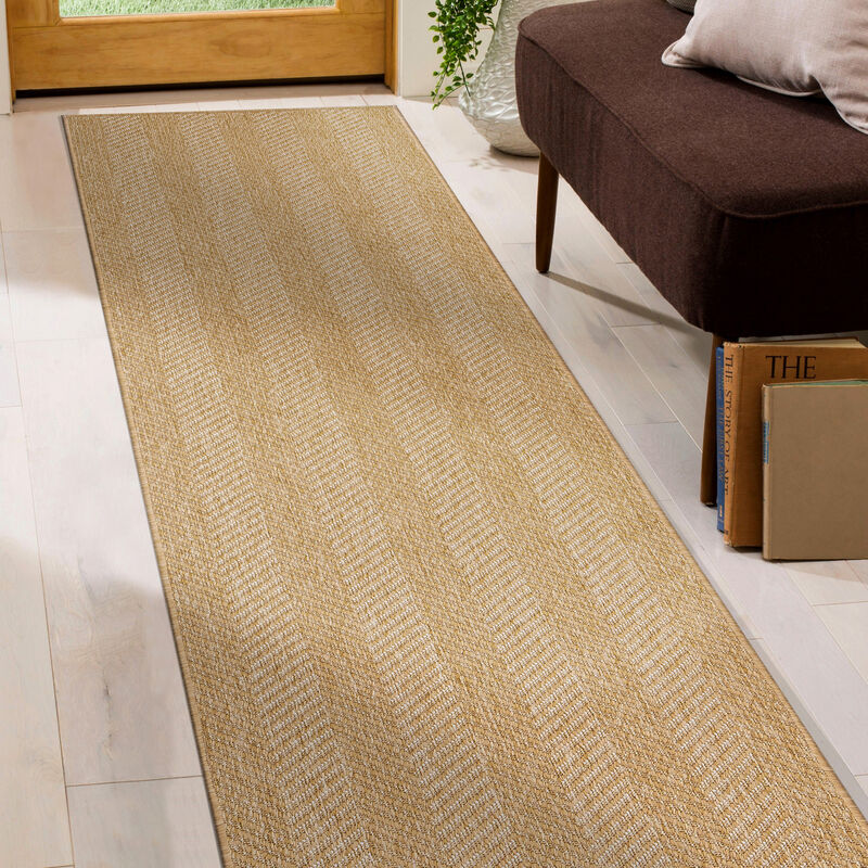 World Rug Gallery Herringbone Stripe Reversible Jute-Look Indoor/Outdoor Rug image number 6
