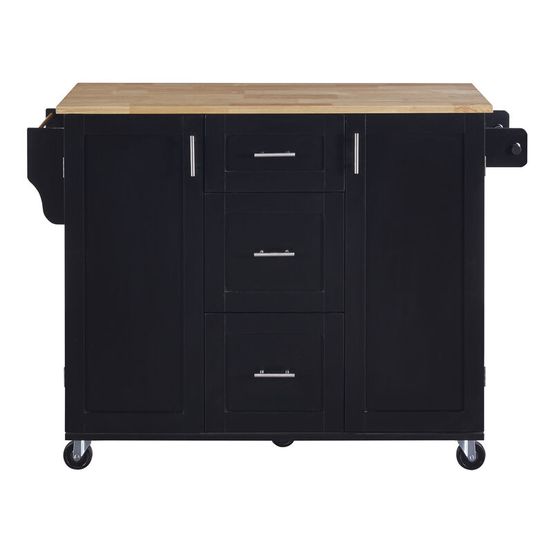 Merax Modern Kitchen Cart Rolling Kitchen Island with Storage