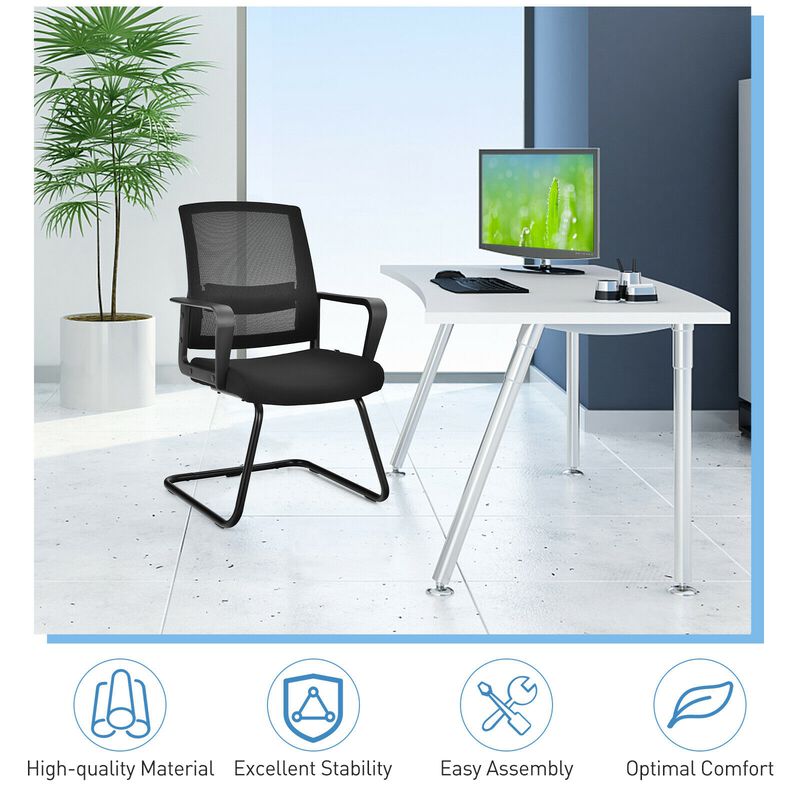 Set of 2 Conference Chairs with Lumbar Support-Black image number 4