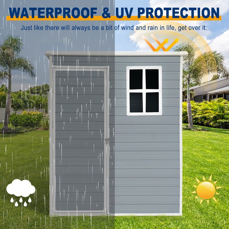 MONDAWE 5x3ft Resin Outdoor Storage Shed Kit-Perfect to Store Patio Furniture image number 5