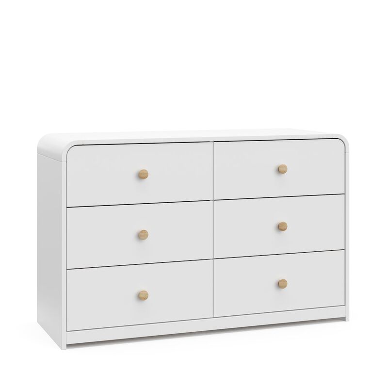 Storkcraft Santos 6-Drawer Dresser (White with Natural)