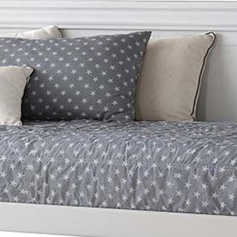Piya Transitional Wooden Day Bed with Beveled Edges, White image number 3