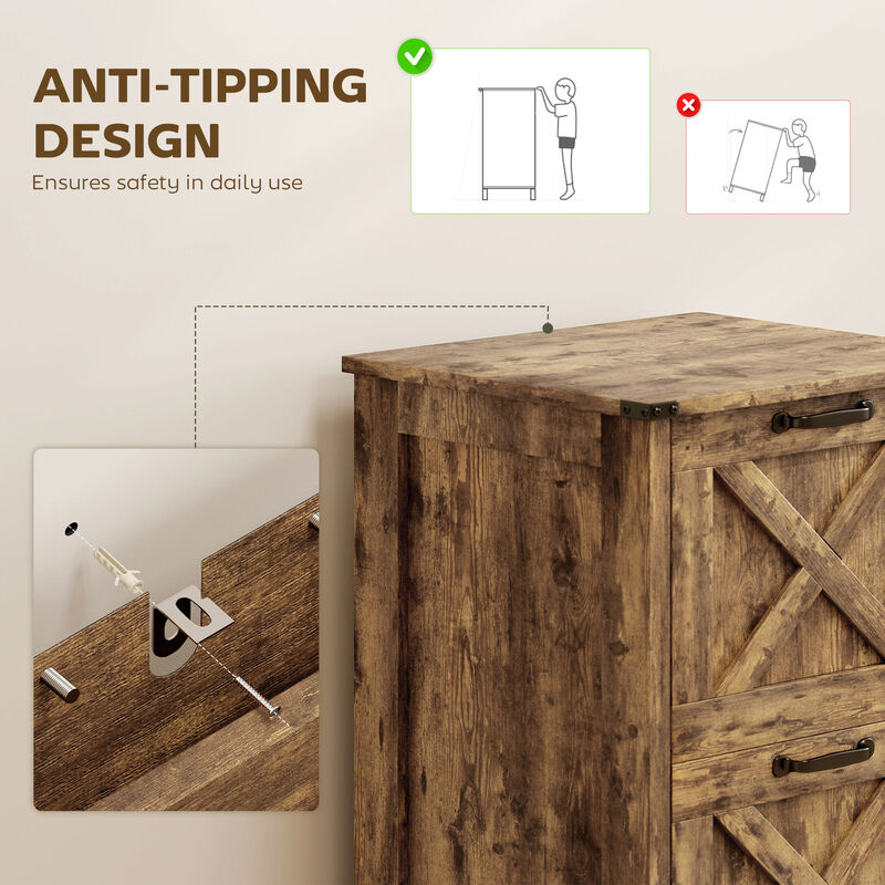 Hivvago Rustic 2-Drawer Vertical Filing Cabinet for Home or Office image number 7