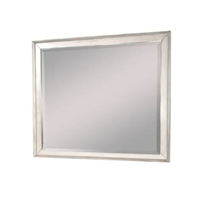 Amy Vanity Dresser Mirror, 36 x 42 Rustic Gray Mahogany Wood Frame image number 1