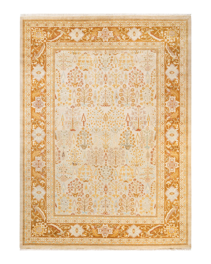 Eclectic, One-of-a-Kind Hand-Knotted Area Rug  - Ivory, 9' 0" x 12' 3" image number 1