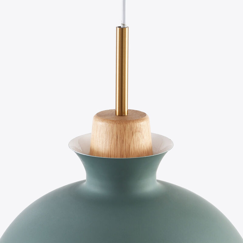 11" Modern Green Dome Pendant Light with Adjustable Cord for Bedroom, Kitchen Island or Living Room image number 7