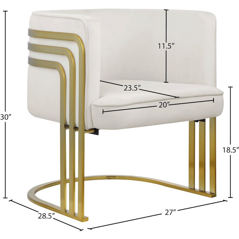 Meridian Furniture Rays Cream Velvet Accent Chair