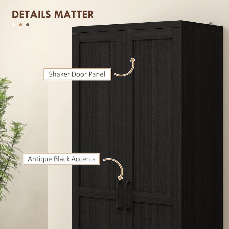 Hivvago Pantry Cabinet with 5-Tier and Adjustable Shelving image number 6