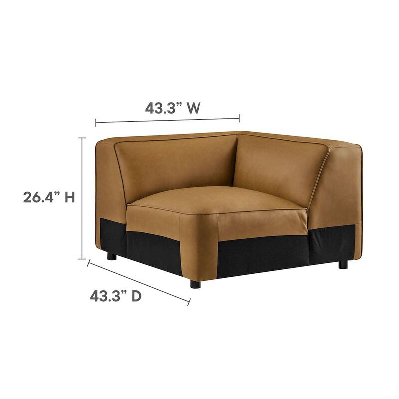 Auren 5-Piece Upholstered Vegan Leather Modular L-Shaped Sofa image number 1