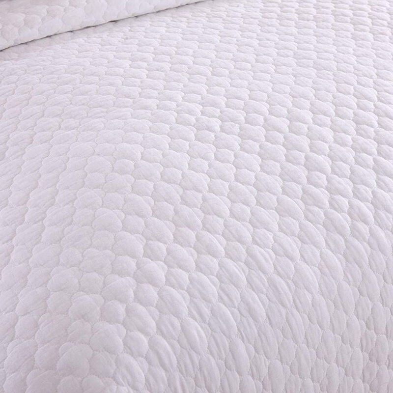 MarCielo White Cotton Quilt Set Bedspread Coverlet B34