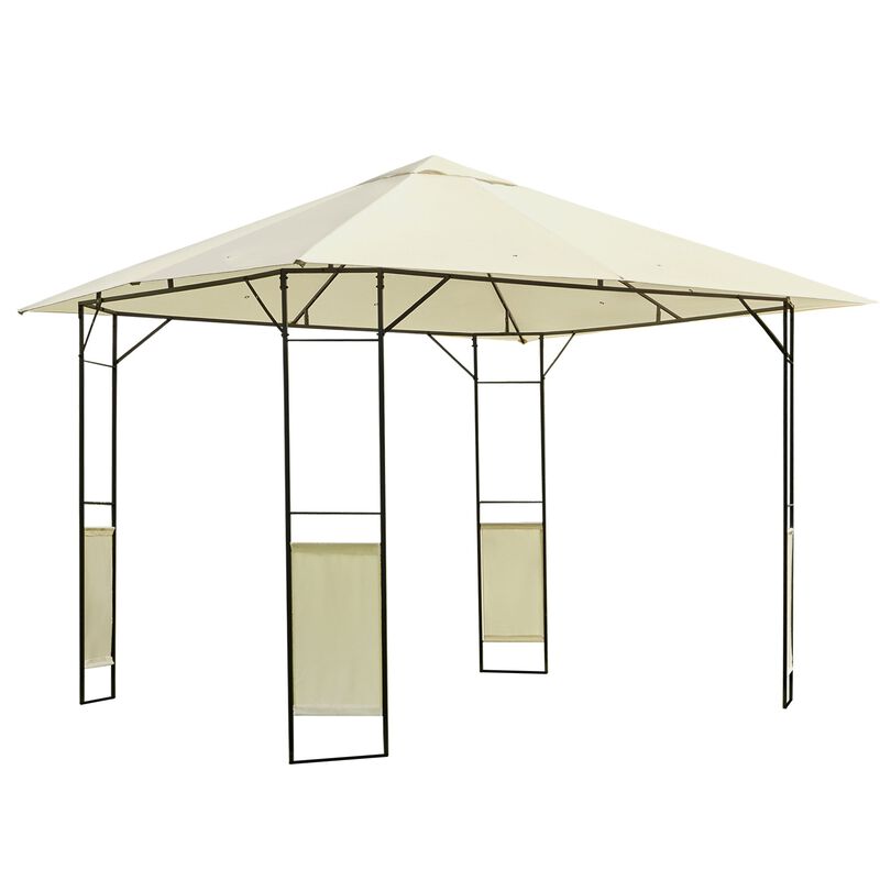 Versatile Yard Shelter: 10'x10' Modern Steel Frame Gazebo for Gatherings