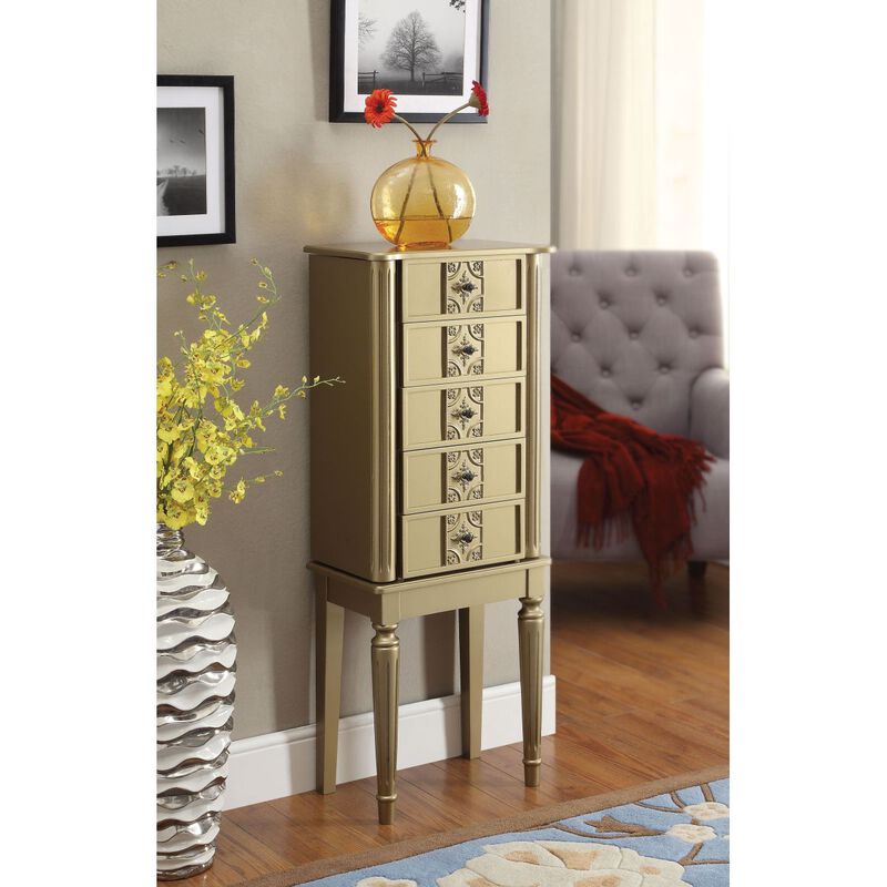Tammy Jewelry Armoire in Gold