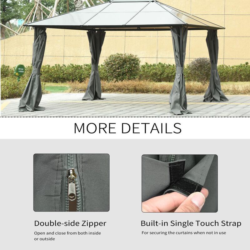 Hivvago Replacement Gazebo Walls 9.84' x 11.8' with C-Rings image number 4