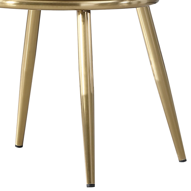Contemporary Dining Chairs with Gold Legs and PU Leather Upholstery Set of 2