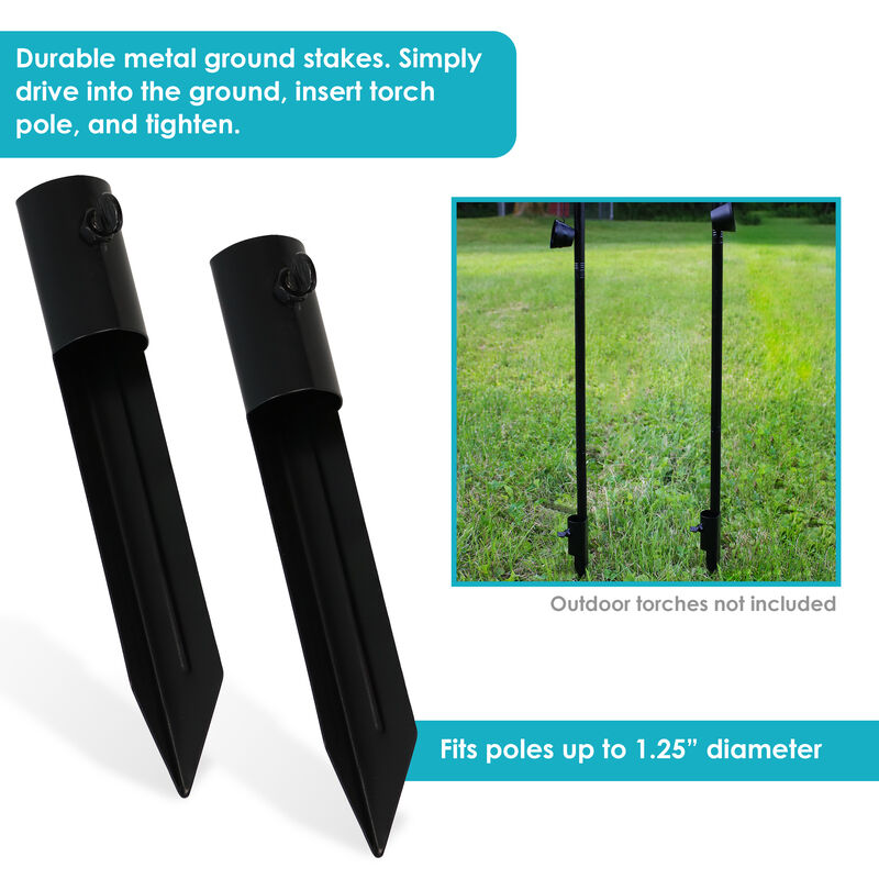 Sunnydaze Outdoor Torch Universal Metal Ground Stake - Set of 4