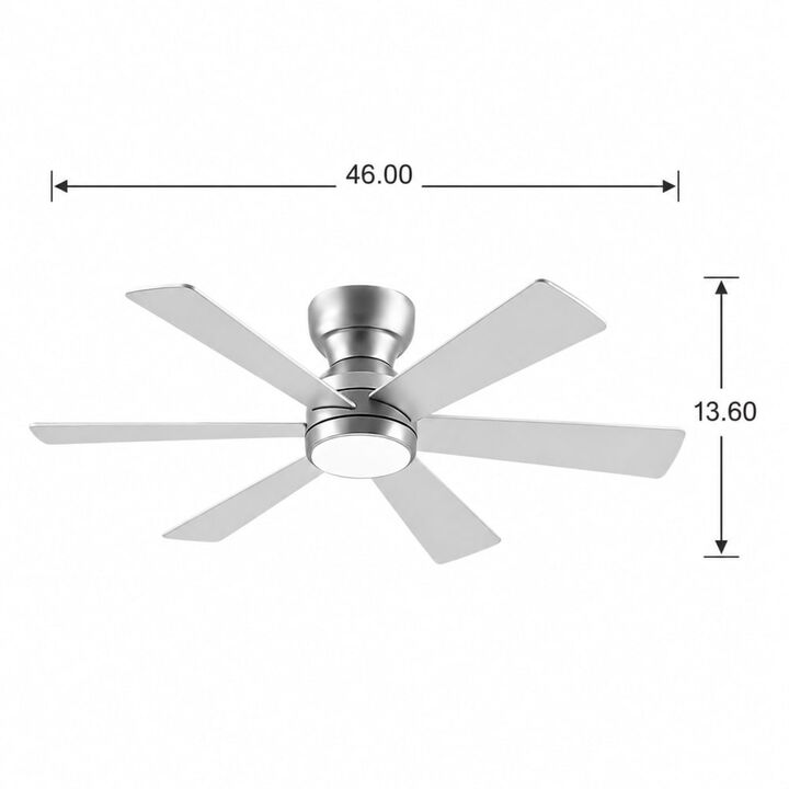 ELEMENT ACE Flush Mount Ceiling Fan with Dimmable LED Light, Remote Control, Quiet Reversible DC Motor, Six Blades