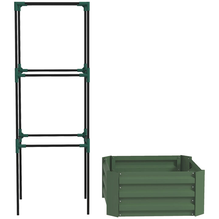 Hivvago Galvanized Planter for Climbing Plants