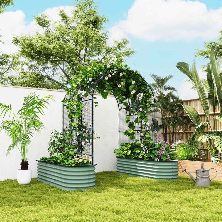 Hivvago Climbing Plant Raised Planter with Arch Trellis