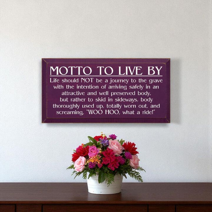 General Motto to Live By Wood Sign Motivational Wall Art Decor