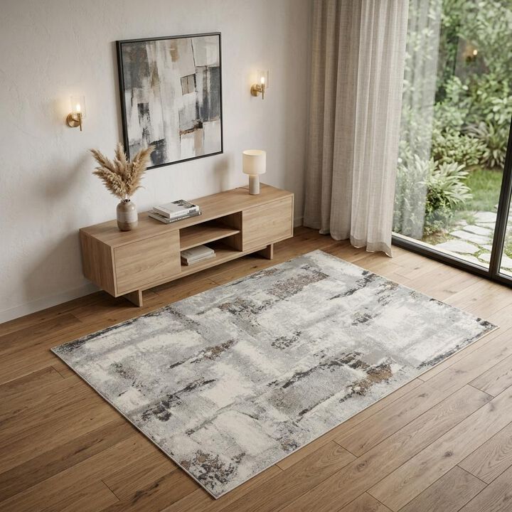 HomeRoots Abstract Non Skid Area Rug