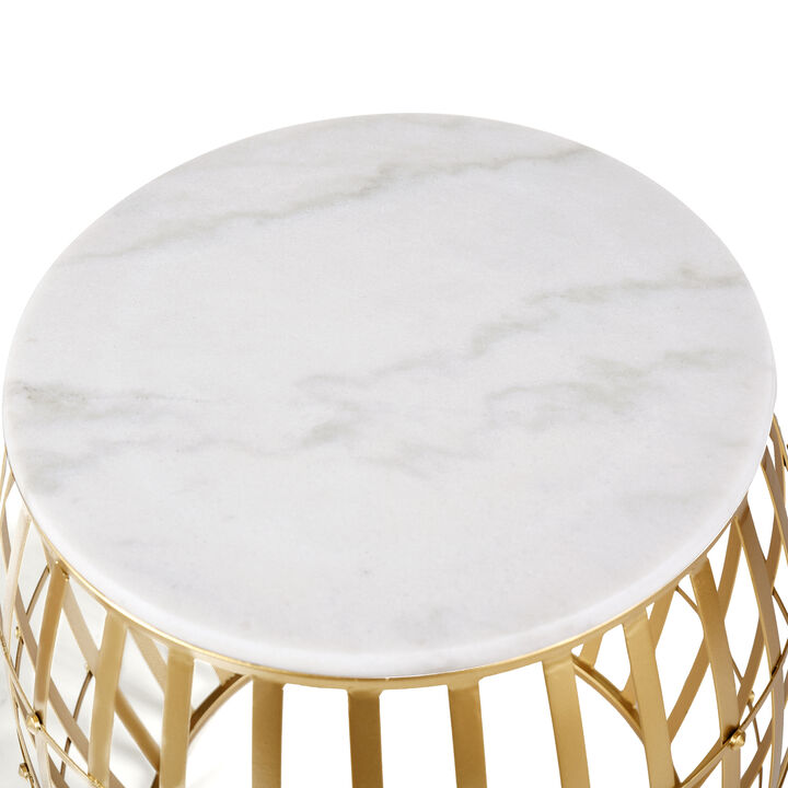 Gold MarbleTop Nesting Table (Set of 2)