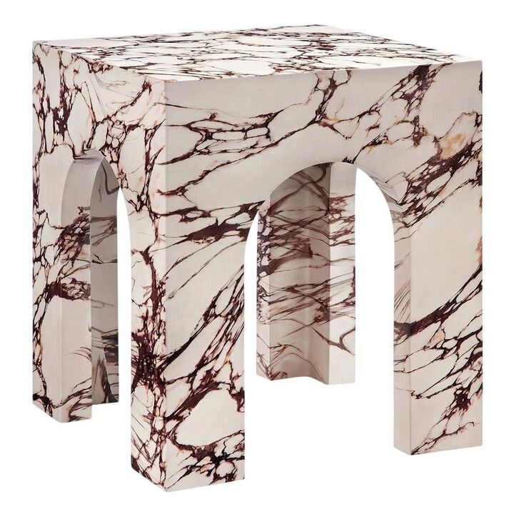 Outdoor patio arched concrete side table, sturdy design, for various spaces