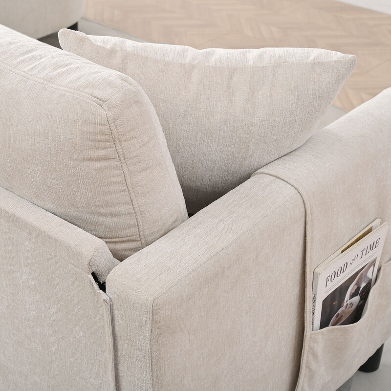 107.8" Sectional Sofa Couch 1 Ottoman image number 7