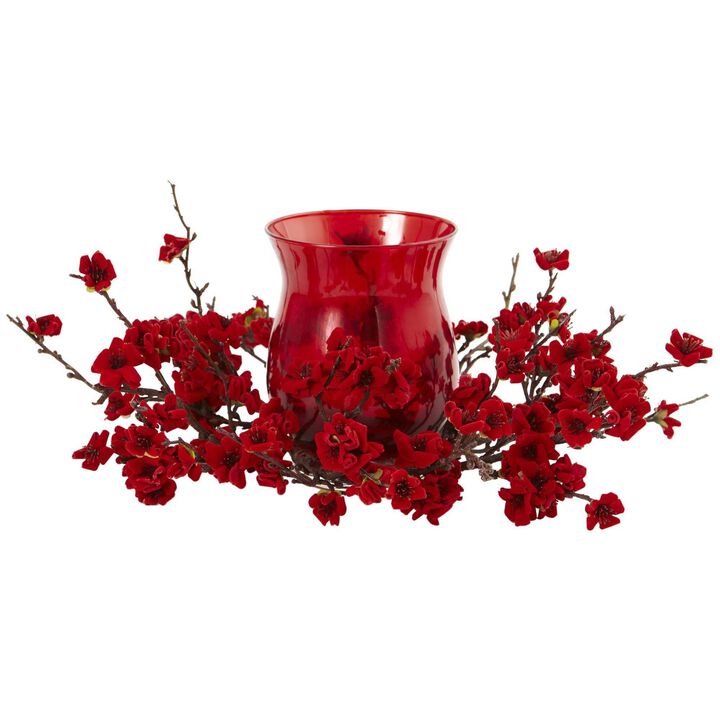 Nearly Natural 6.5-in Plum Blossom Candelabrum