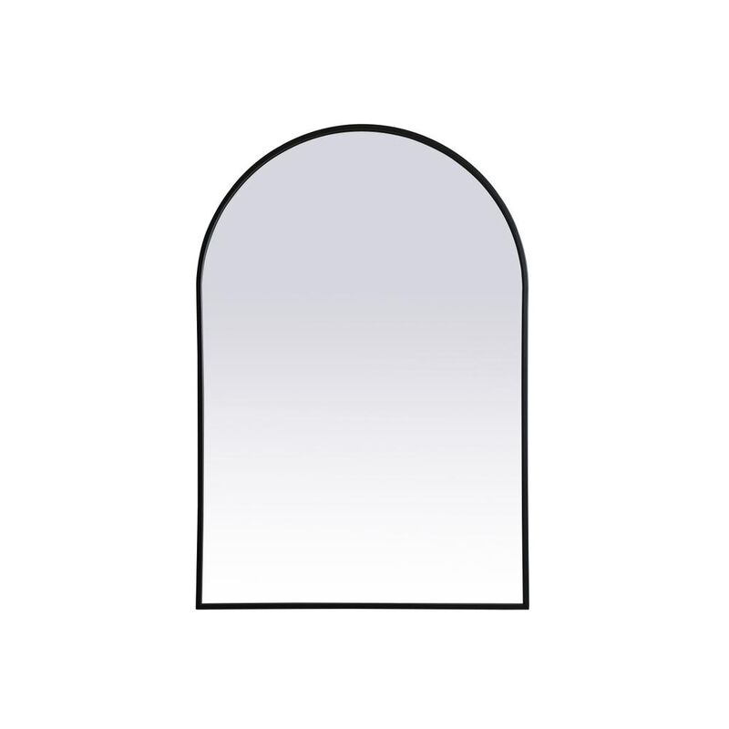 Elegant Decor Metal Frame Arch Mirror 27x40 Inch in Black