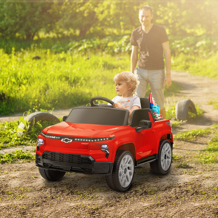 BreeBe 12V Chevrolet Silverado EV RST Licensed Kids Electric Car with Parent Remote Control, Spring Suspension