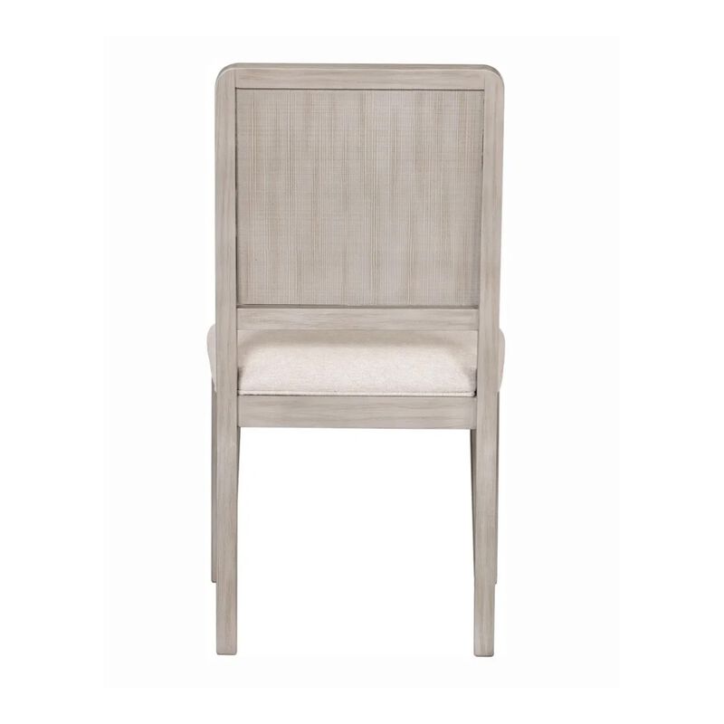 Giva Dining Side Chair Set of 2, Rattan Design, Natural Brown Wood