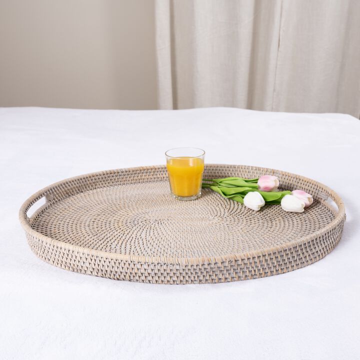 Saboga Home&trade; Oval Ottoman Tray With Cutout Handles