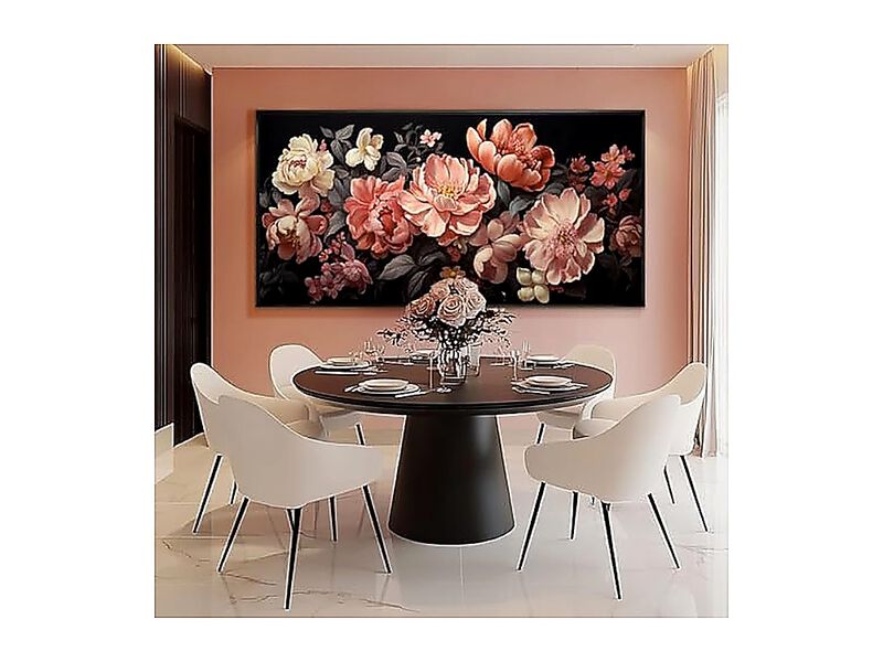 Flower Wall Decor Pink White Botanical Aesthetic Framed Living Room Bedroom image number 3