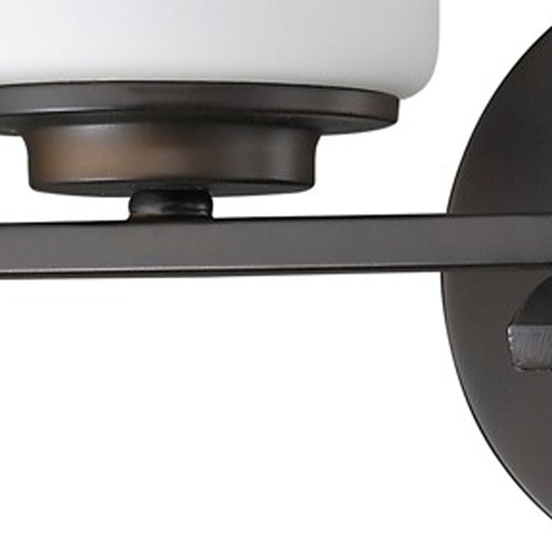 Hivvago Two Light Bronze and Glass Wall Sconce