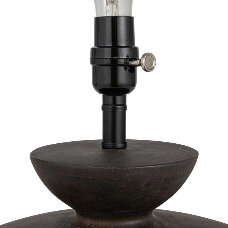 Resin Table Lamp with Sculptural Base, Black image number 5