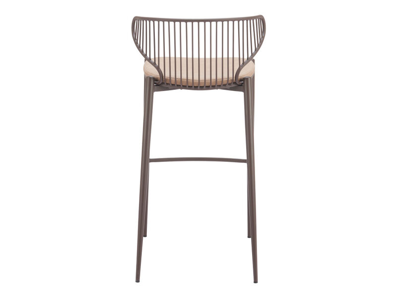 Silues Barstool (Set of 2) Taupe & Brown