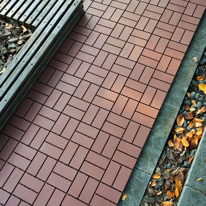 Plastic Interlocking Deck Tiles, 44 Pack 12"x12" Waterproof Patio Flooring for Outdoor and Indoor