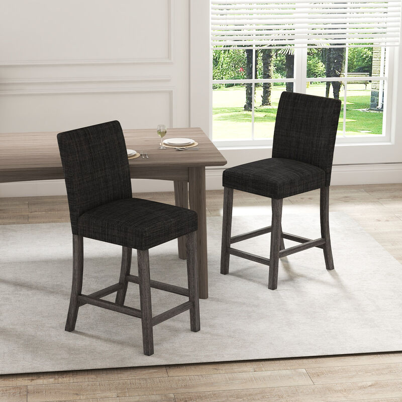 Counter Height Bar Stools Set of 2 with Back and Footrest image number 1