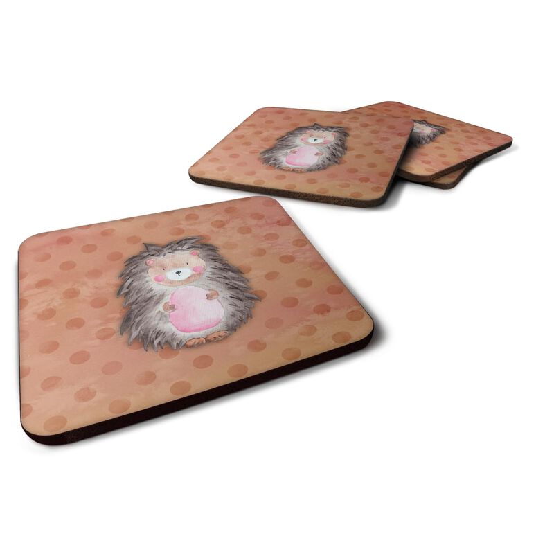 Caroline's Treasures Polkadot Hedgehog Watercolor Decorative coasters, 3.5, Multicolor