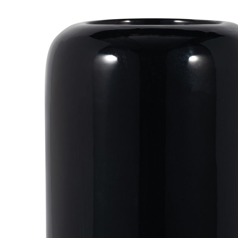 Cer, 18"h Grooved Vase, Black image number 3