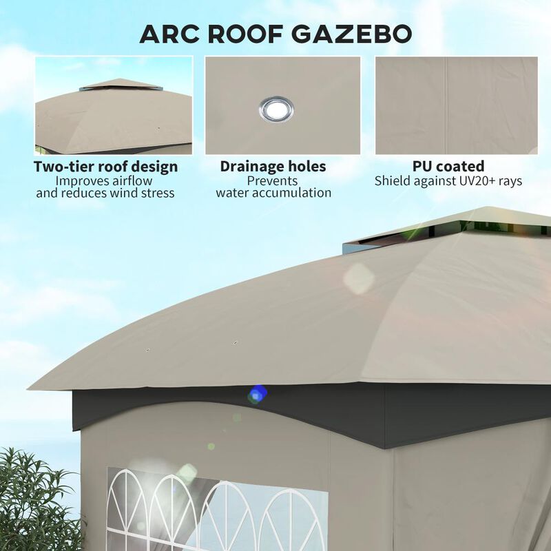 Hivvago 11x11 Double Tier Gazebo with Church Windows image number 3
