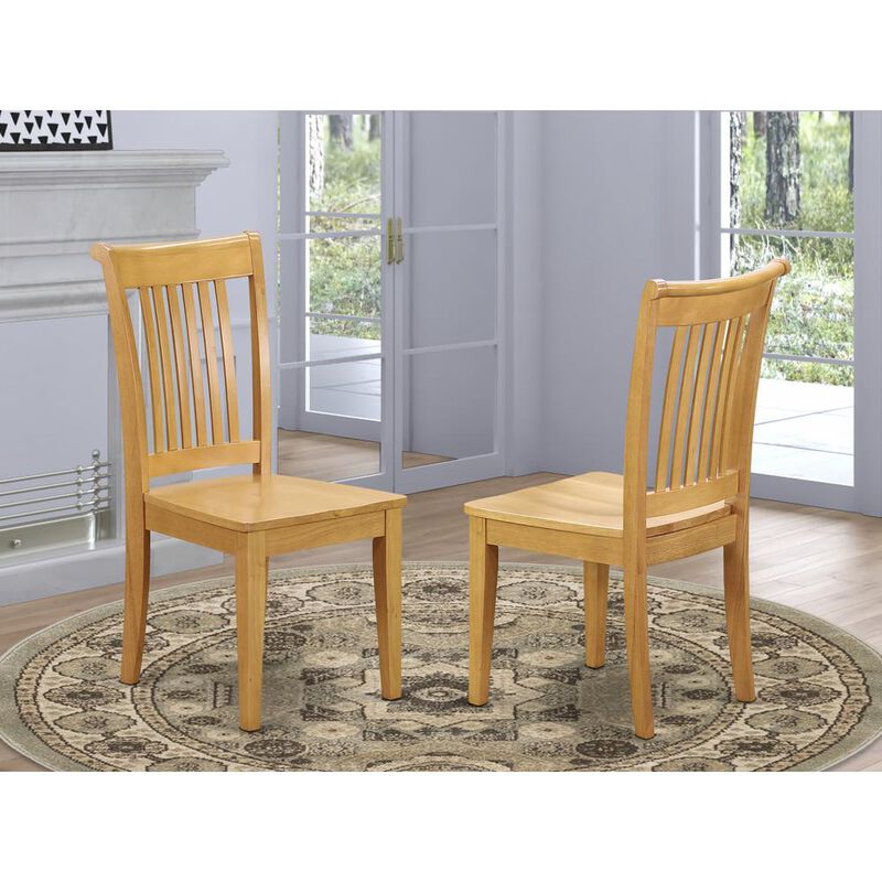 East West Furniture Dining Chair Oak, POC-OAK-W