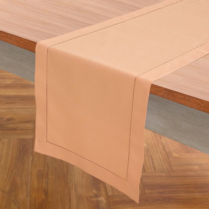 Solino Home Cotton Linen Hemstitch Table Runner &ndash; Handcrafted, Machine Washable, Perfect for Holiday and Everyday Dining